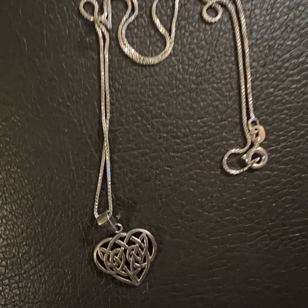 Elegant Sterling Silver Heart Pendant Necklace